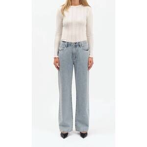 NEW DAZE 1999 crystal bow high waist straight leg jeans in lovers knot